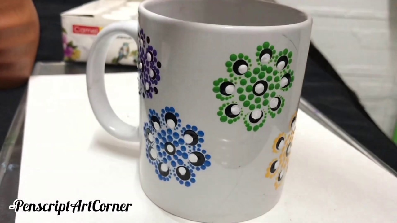 Dot Mandala On Mug / Mandala  Art /Mandala Coffee Mug/Super fun,cute  and easy design