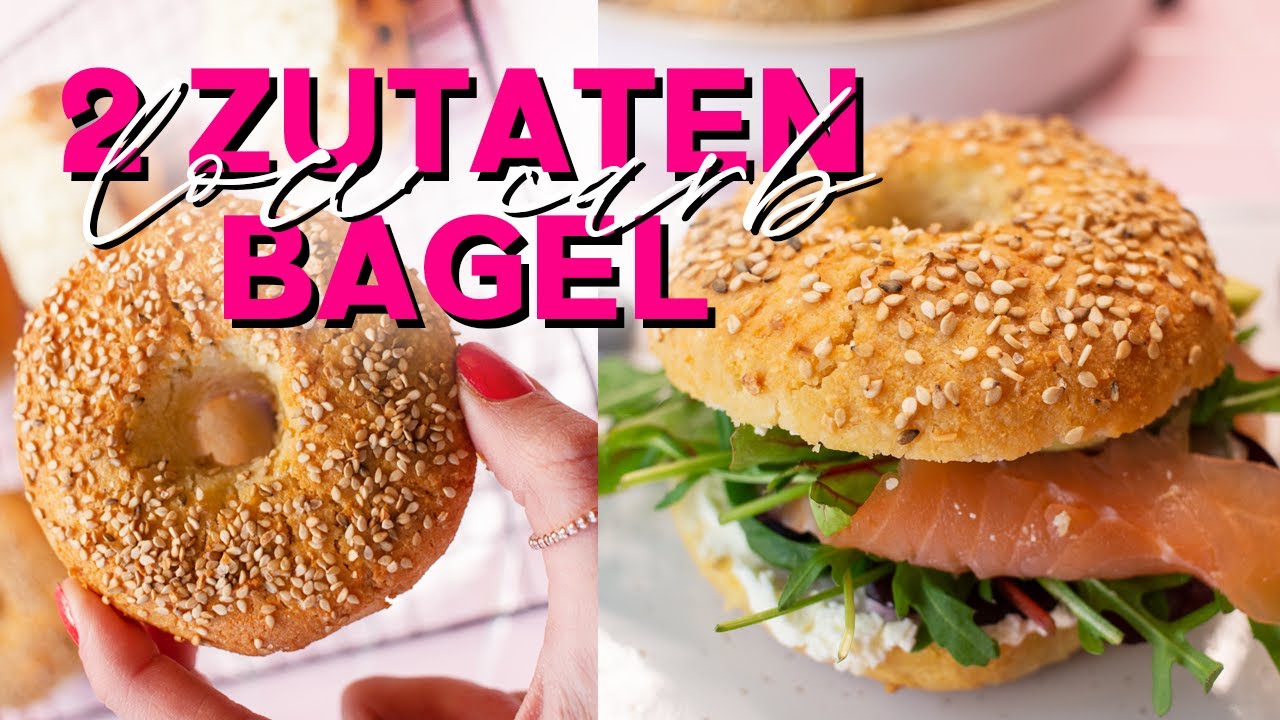 LOW-CARB BAGEL aus nur 2 Zutaten (Rezept, auch für Brot oder Brötchen geeignet, keto)