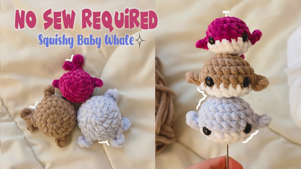 How to Crochet Baby Whale Tutorial NO SEWING | Beginner Friendly