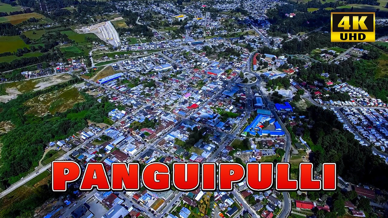 Ciudad De #panguipulli Región de Los Ríos Sur de Chile 4k UHD  Vista Aérea - Drone Temuco