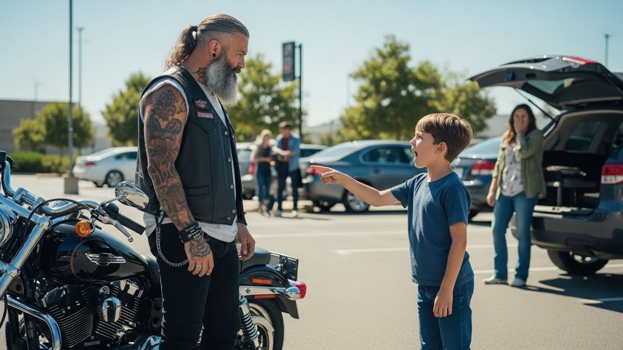 She's Not My Mom — Boy Mimed Words to Biker in Parking Lot, Causing Him to Block the Only Exit