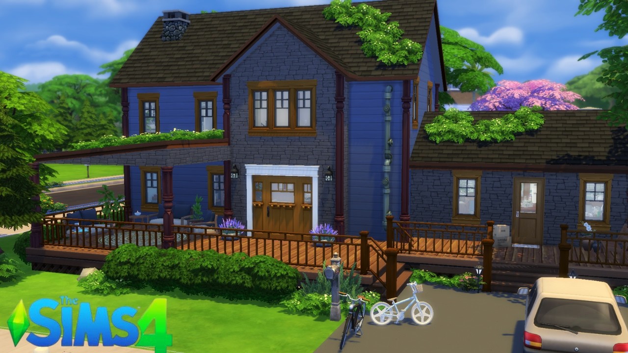 BLUE FAMILY HOME - Relaxing Speed Build - The Sims 4