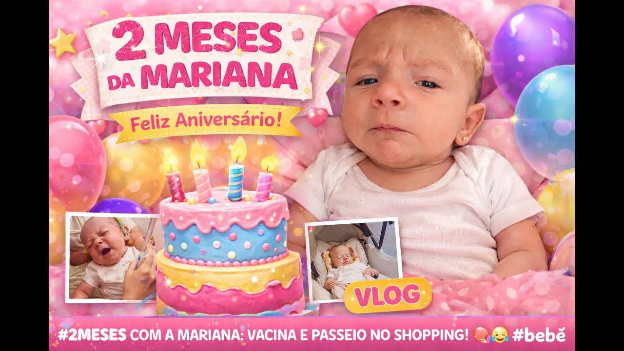 🎀 2 MESES DA MARIANA! 💕 Vacina, passeio no shopping e muitos momentos fofos 🍼✨