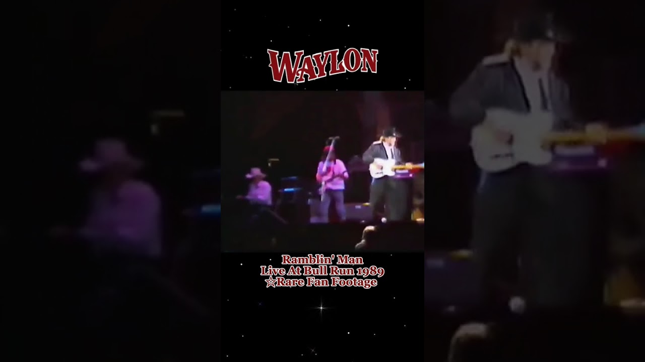 Rare Live Fan Footage Of Waylon Jennings Performing  in 1989 The Song Ramblin' Man