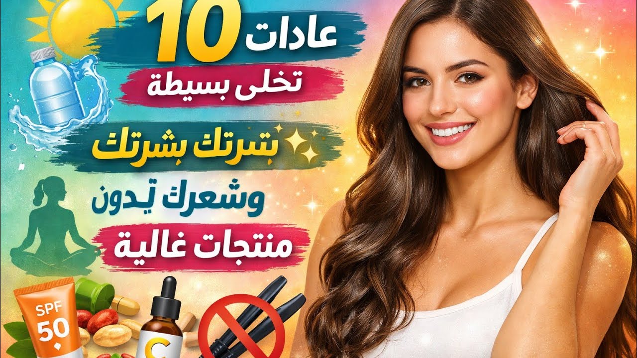 10 عادات بسيطة تخلي بشرتك تنوّر ✨ وشعرك أقوى بدون منتجات غالية!