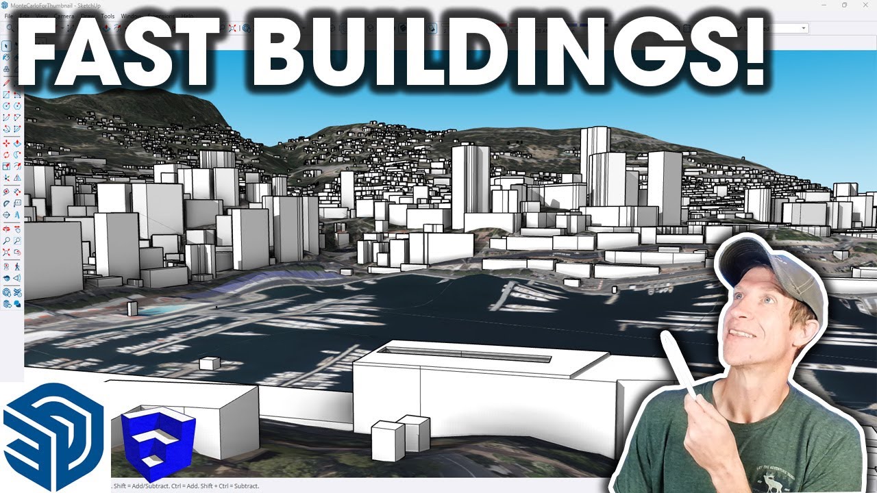 Добавление ЗДАНИЙ с помощью инструмента «Добавить местоположение» в SketchUp!