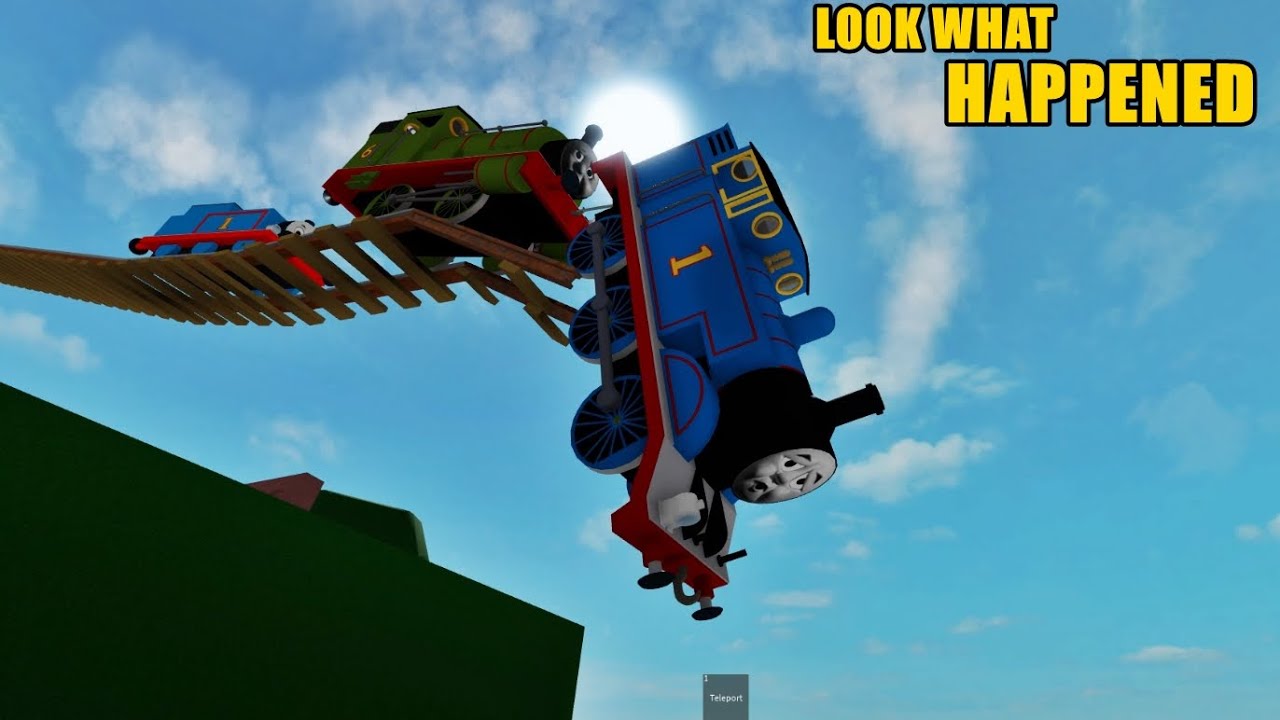 Thomas and Percy were just crossing the bridge… until the whole thing collapsed!