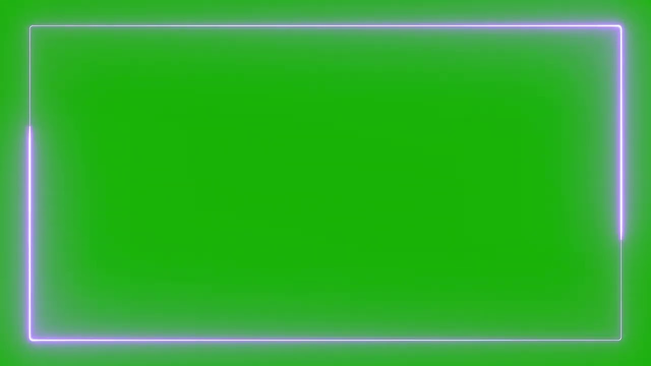 Purple Neon Border Green Screen Overlay Motion Graphics 4K 30fps Copyright Free