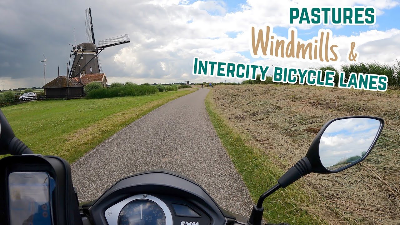 The Hague to Rotterdam  - The PASTURES, WINDMILLS and INTERCITY Cycle Lanes of South Holland