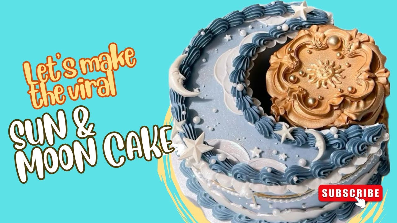 How to make the viral sun and moon cake || Whipped cream cake tutorial