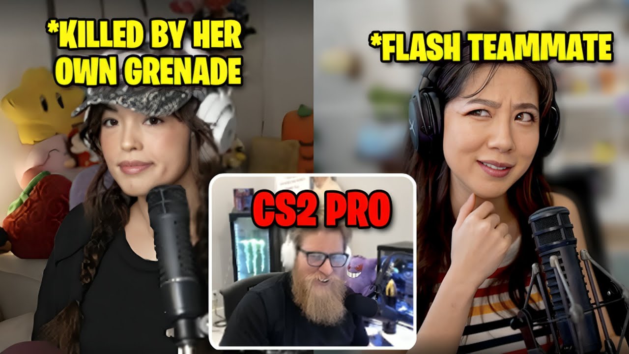 Valkyrae & Fuslie after Coaching Session with Fl0m(CS2 Pro)