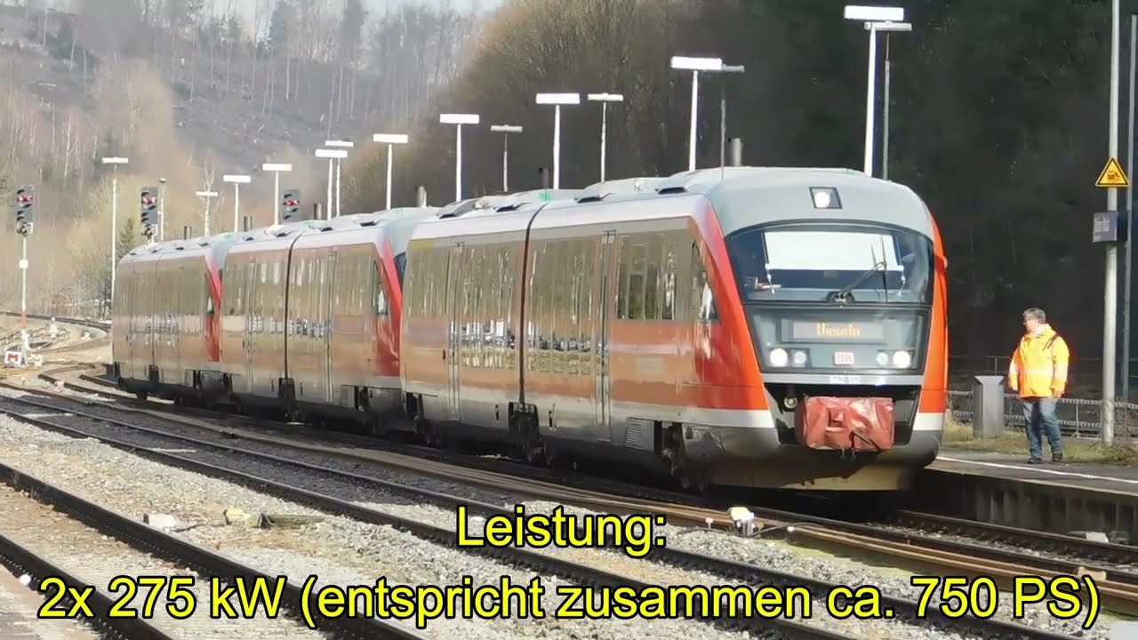 BR 642 (Siemens Desiro Classic) im Bahnhof Brilon-Wald im Februar 2023