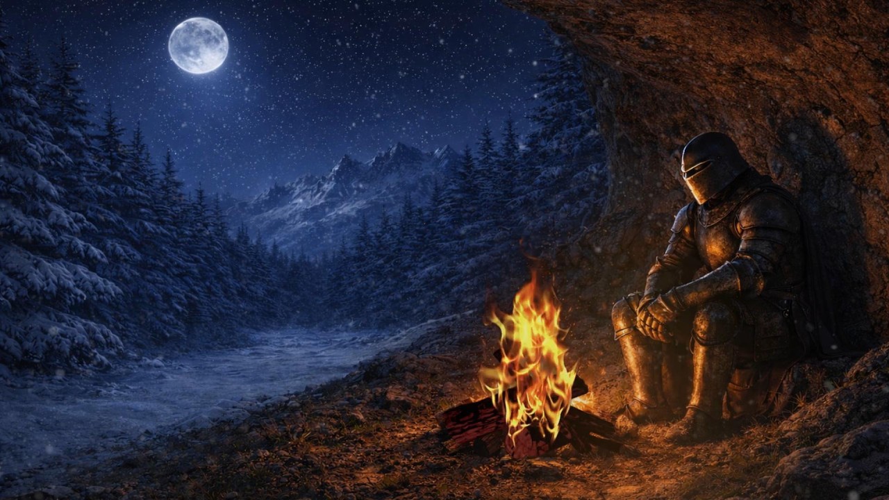Knight by the Fire | Warm Fantasy Piano Ambient for Sleep & Focus | 1 Hour