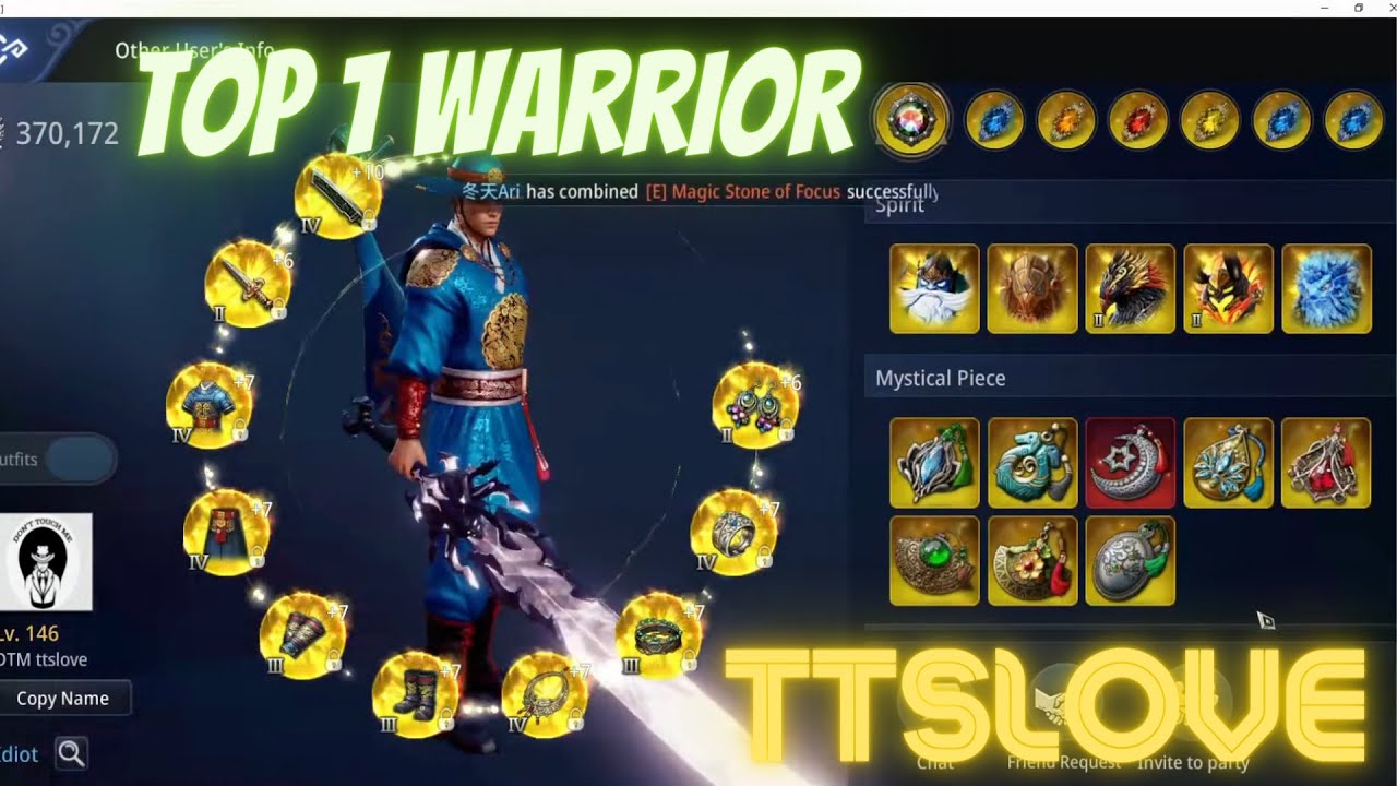 MIR4 SHOWCASE - 373K PS TOP 1 WARRIOR IN GLOBAL ( TTSLOVE ) #mir4 #mir4global #nft
