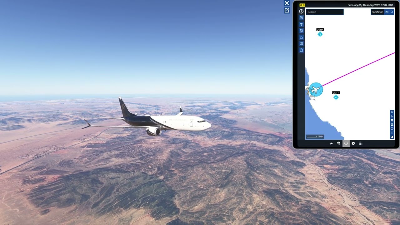 Flight from Jeddah, Saudi Arabia to Bahrain on a Boeing 737 Business Jet