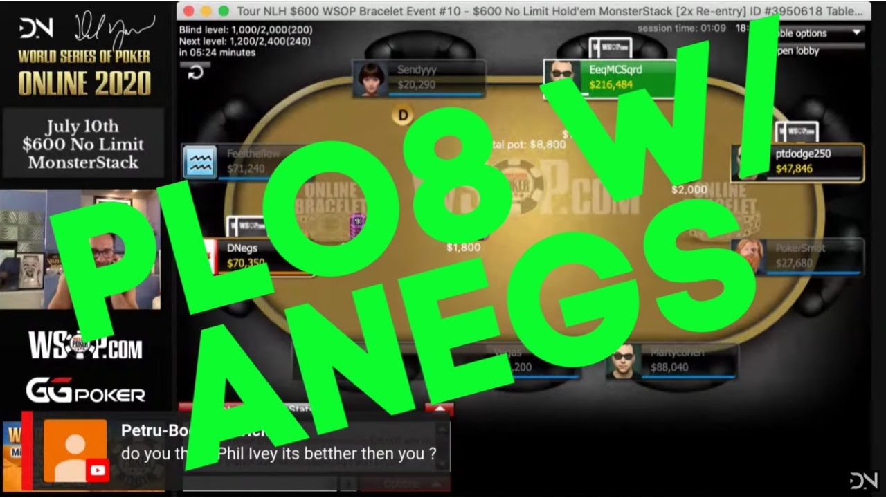 2020 WSOP Online Event #6  - $600 PLO8with Special Guest ANEGS!