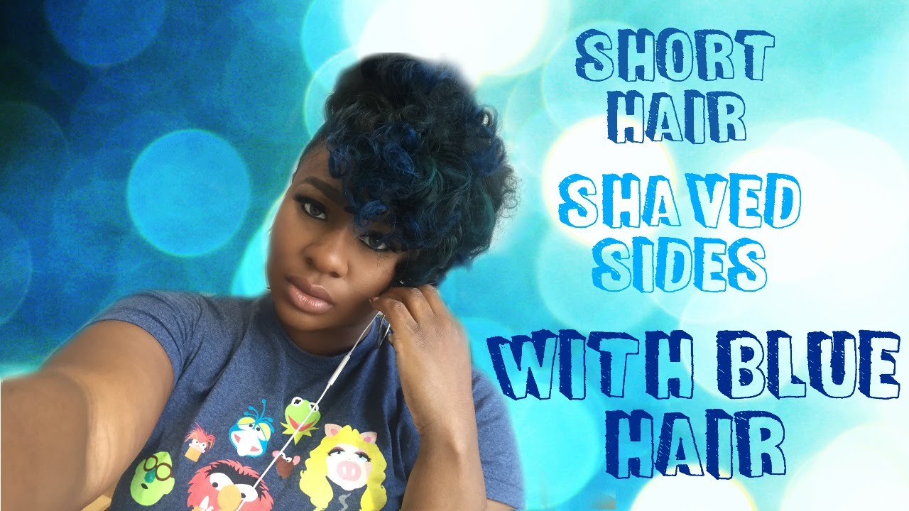SHORT HAIR WITH SHAVED SIDES ADDING BLUE HAIR 💙 (TUTORIAL)