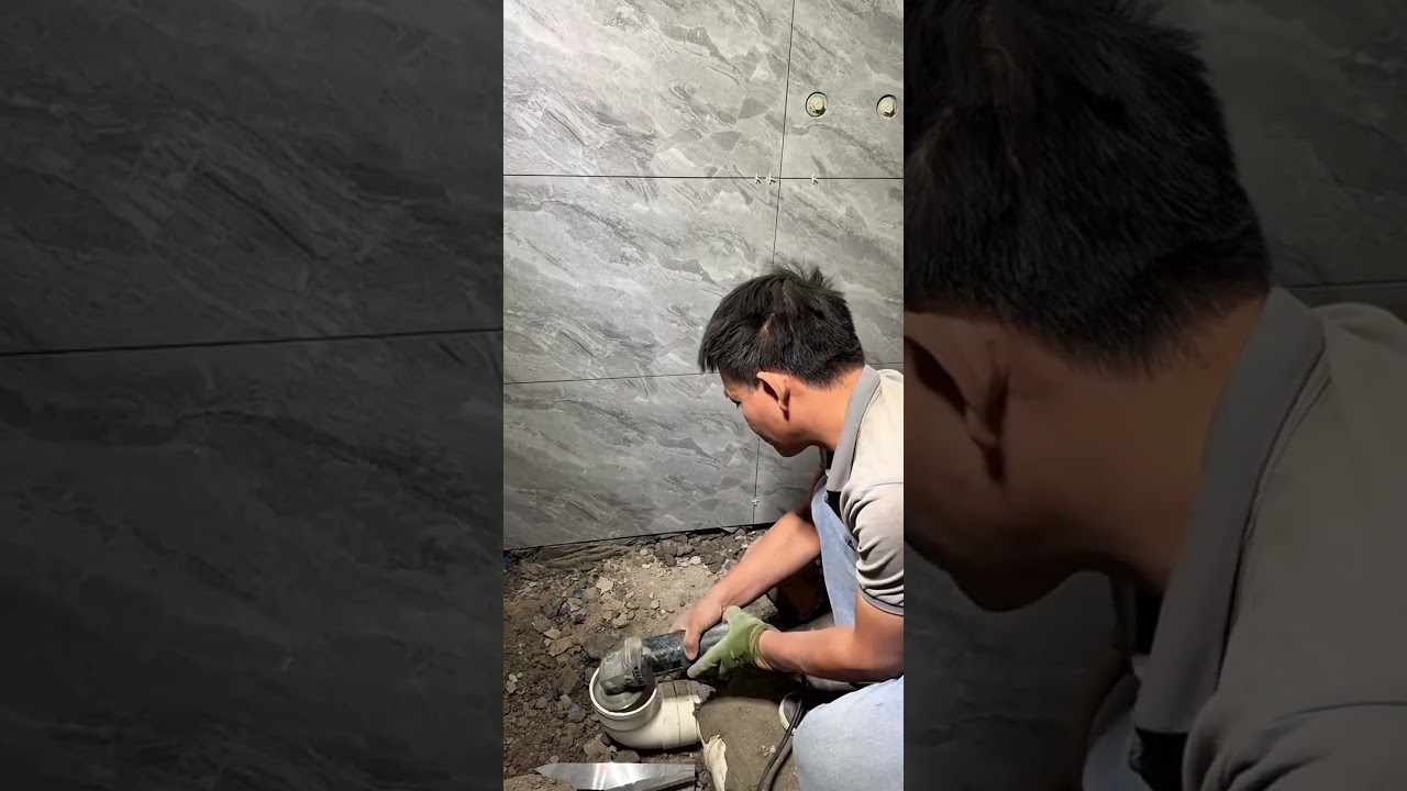 Smoothly polish the pipe installation surface of the underground water connection #cuttingskills