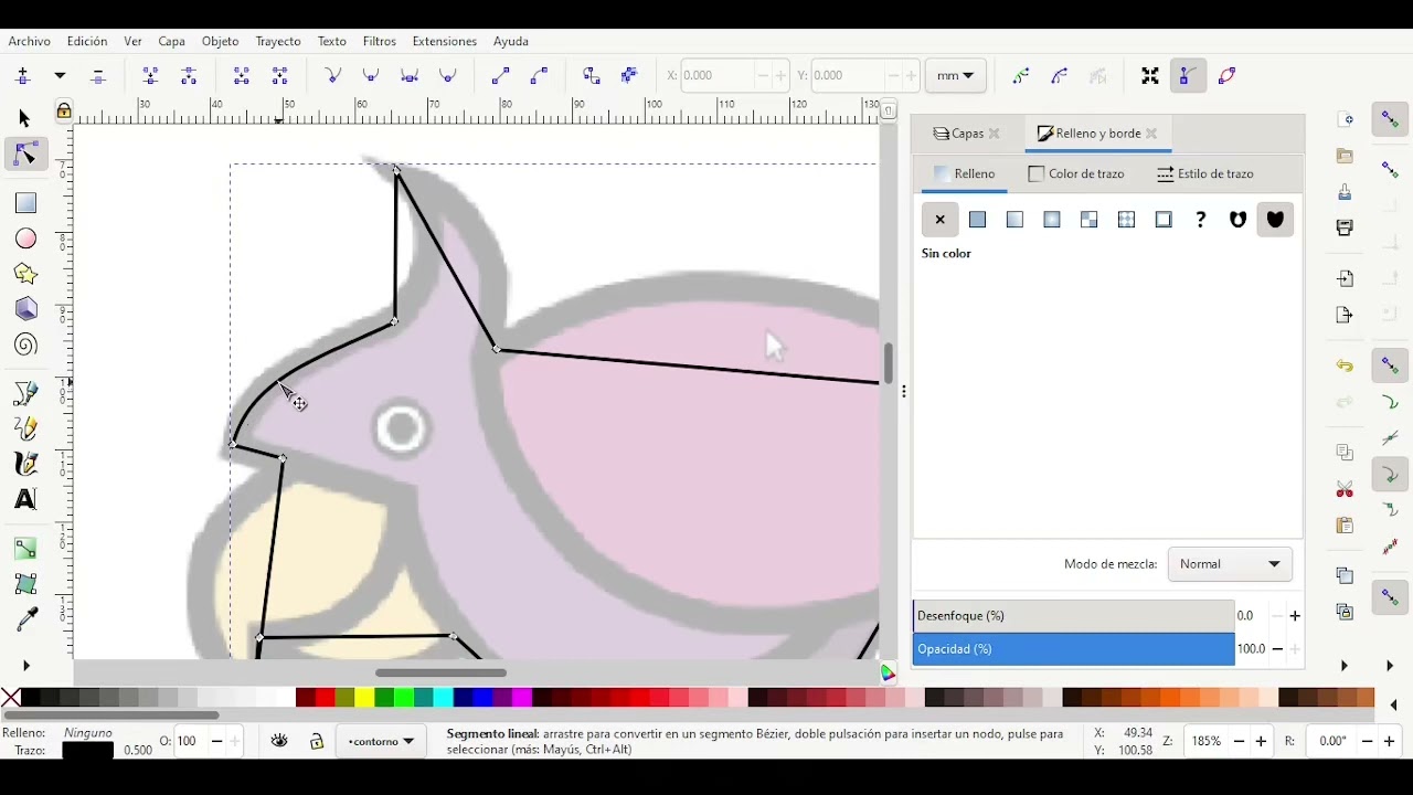 Trazos y curvas de Bézier en Inkscape