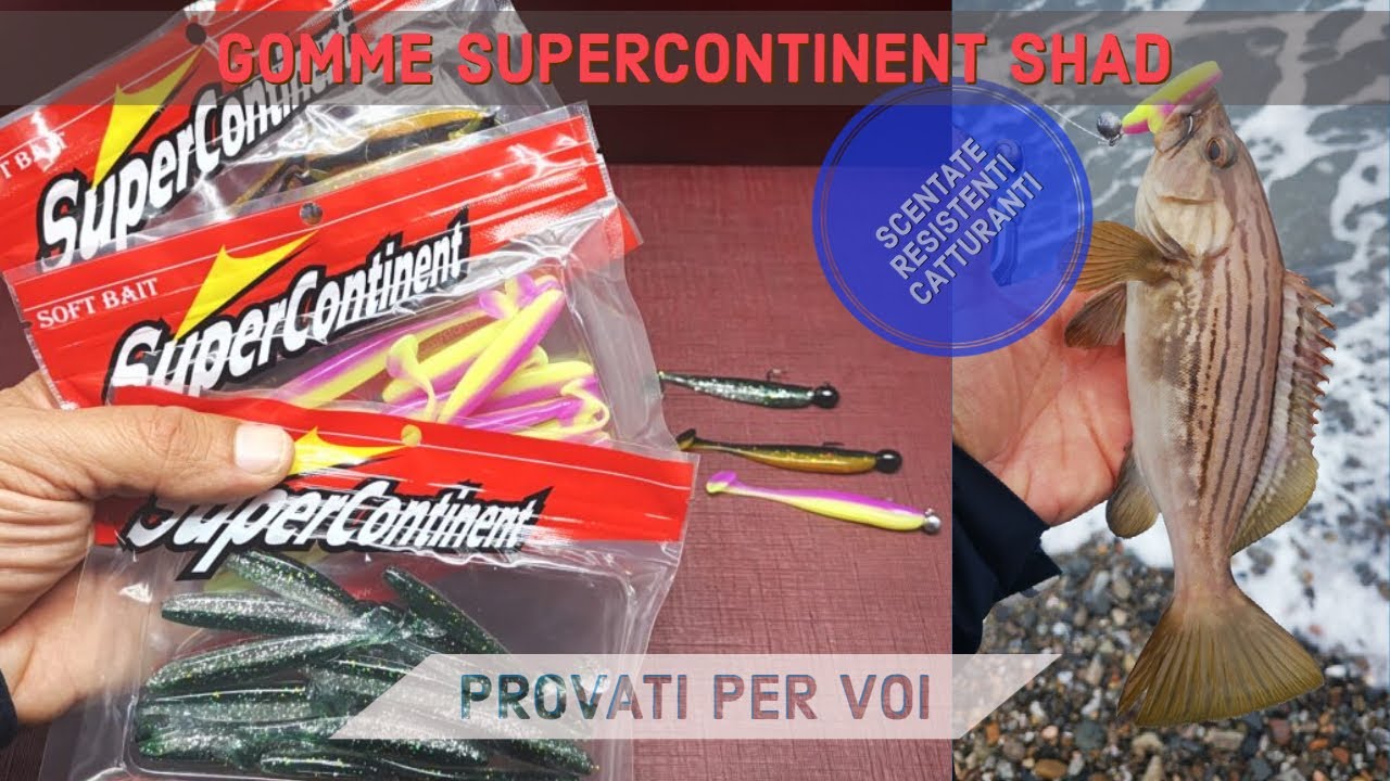 SOFTBAIT A BASSO COSTO gomme supercontinent! Unboxing misure montaggio e prova in mare CON CATTURA