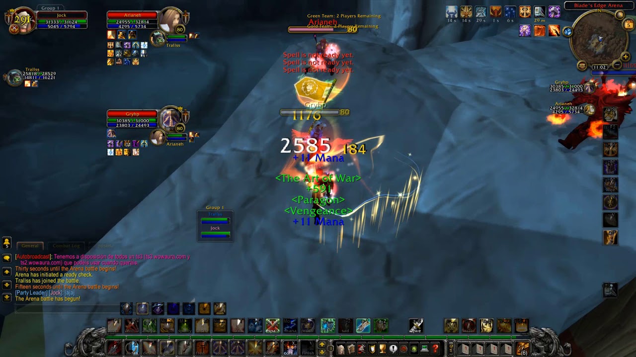 PVP Paladin Retribution WOTLK 2v2 Arenas 3.3.5a ft enhancement