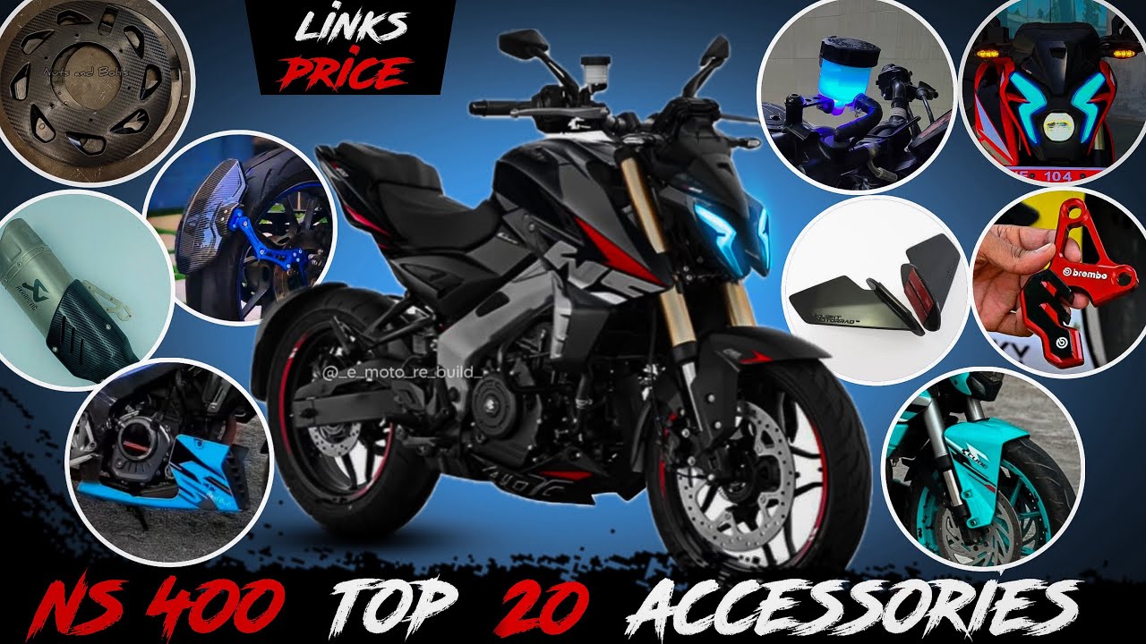 NS400 all accessories & modification 🔥ns400 underbelly,tail tidy,ppf,mirror,exhaust,wheel cover