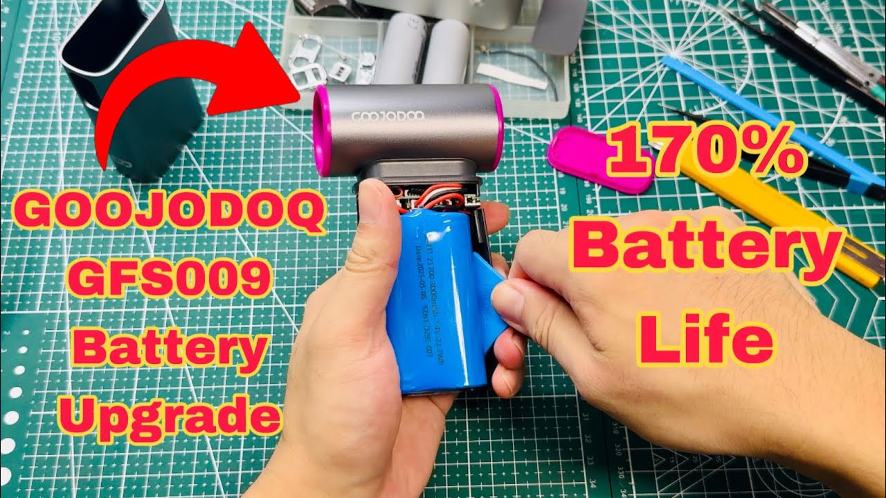 Goojodoq GFS009 battery upgrade- Almost double the battery life!