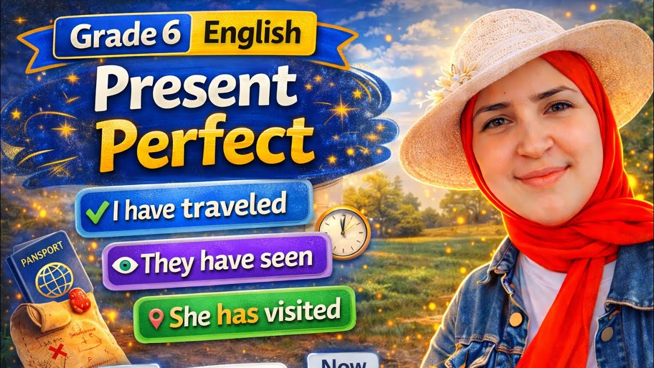 شرح المضارع التام انجليزي سادس ابتدائي | Grade 6 English - Unit 10 Lesson 1 - Present Perfect (2026)