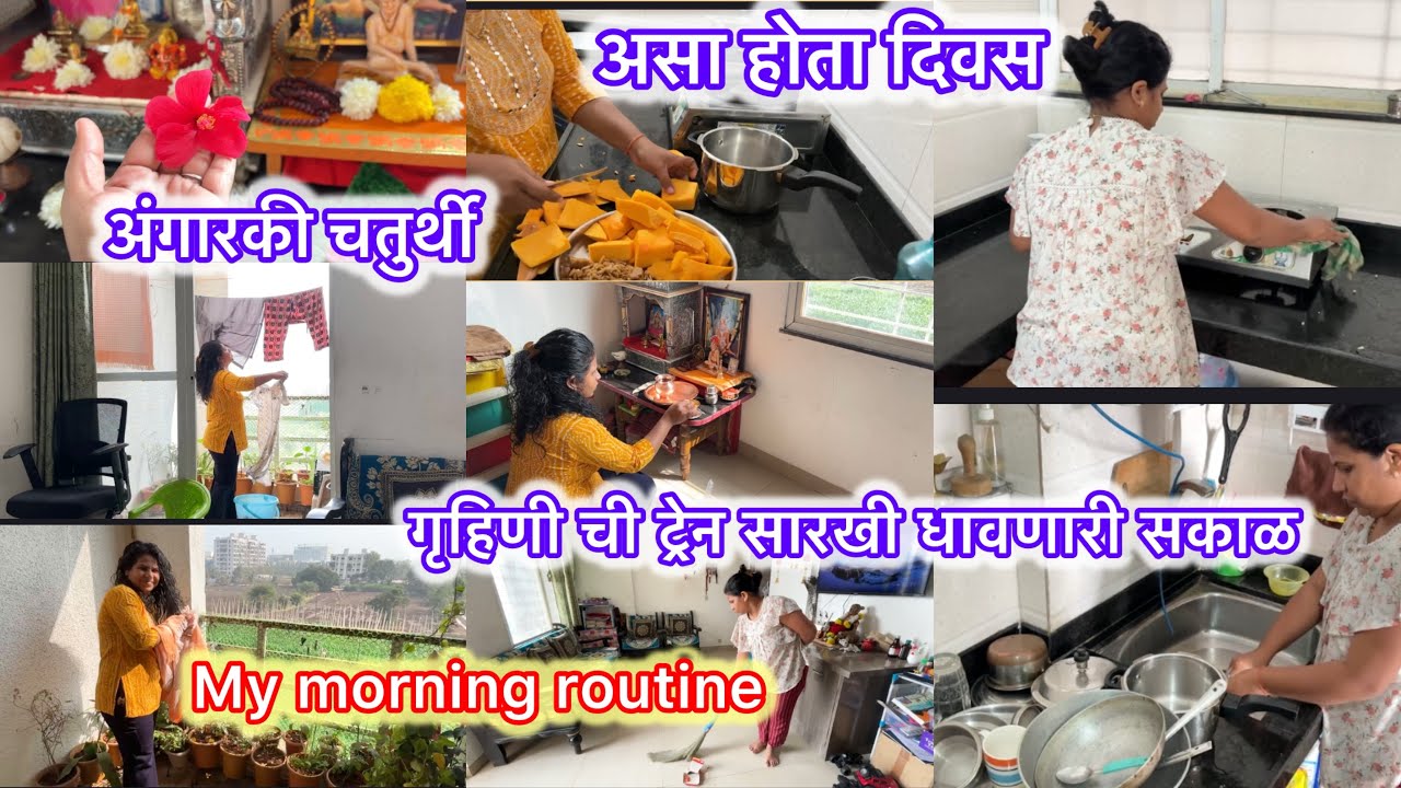 माझ सकाळच रूटीन अस असत सकाळ ही धावती ट्रेन सारखी असते #minivlog #dailyvlog #routine vlog # cleaning