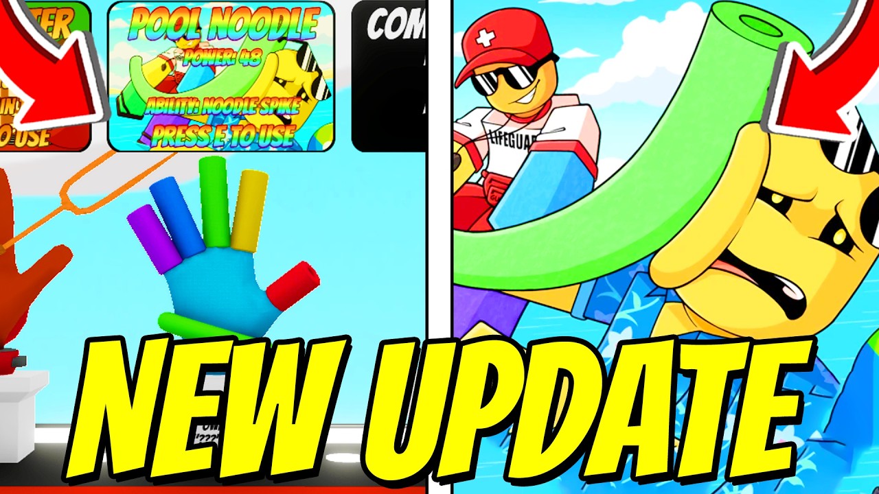 SLAP BATTLES UPDATE (HOW TO GET POOL NOODLE GLOVE SHOWCASE, RETURN TO SENDER BADGE, NEW CODE) Roblox