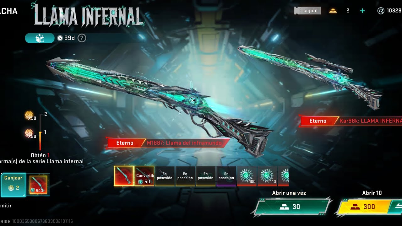 MI SUERTE EN LA RULETA LLAMA INFERNAL - M1887 -  EL REGRESO DE LA KAR98K / 100K DE ORO???  ‼️‼️‼️💀