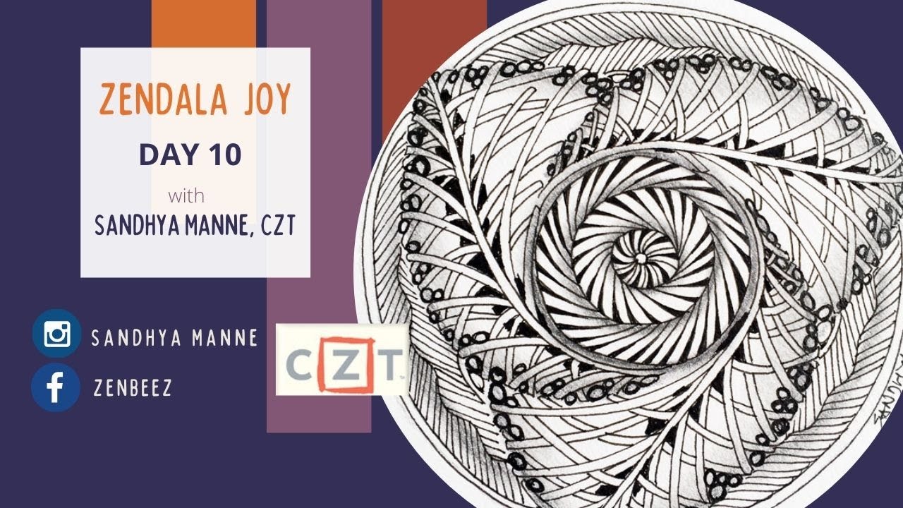 ZENDALA JOY Day 10 - String 7, exploring Zentangle® and Mandala