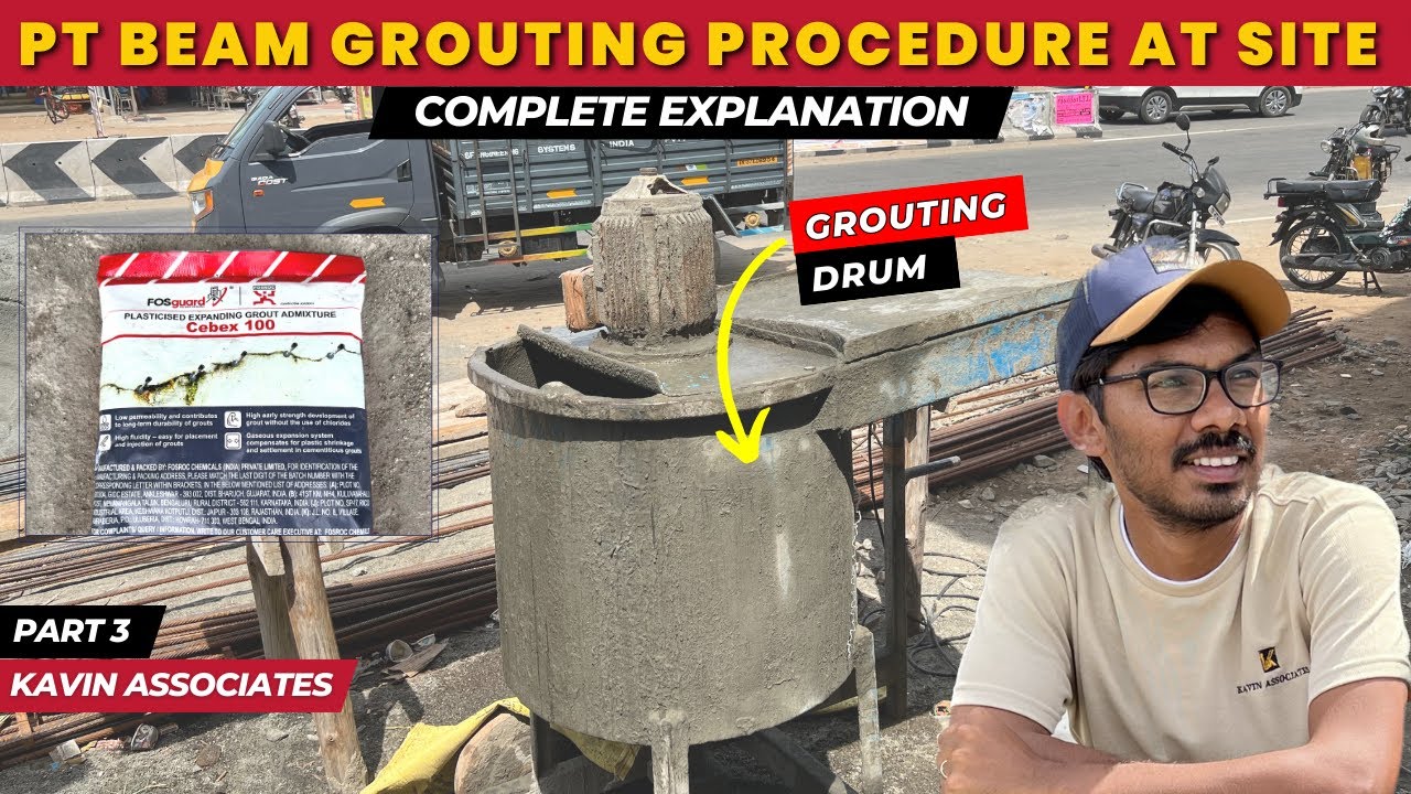 Post Tensioned Beam Grouting Work 🔥 | Live From Site | Kavin Associates