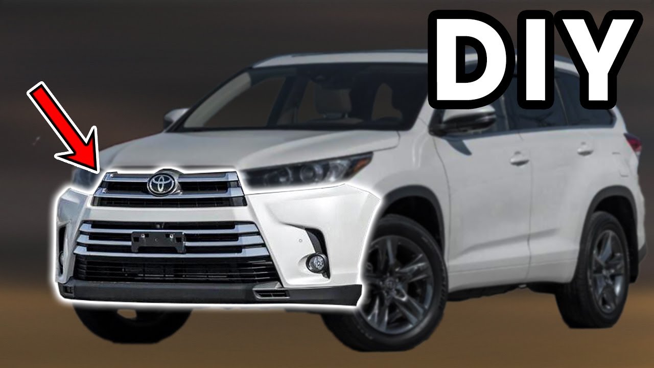 Снятие переднего бампера Toyota Highlander 2017-2019 своими руками | Как снять передний бампер To...