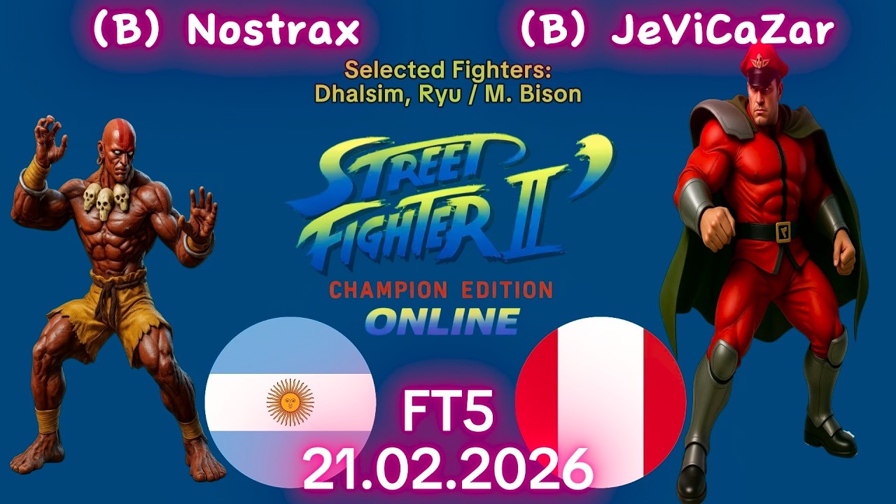 Nostrax VS. JeViCaZar - ONLINE MATCH! - Street Fighter II' Champion Edition - FT5 - 21.02.2026