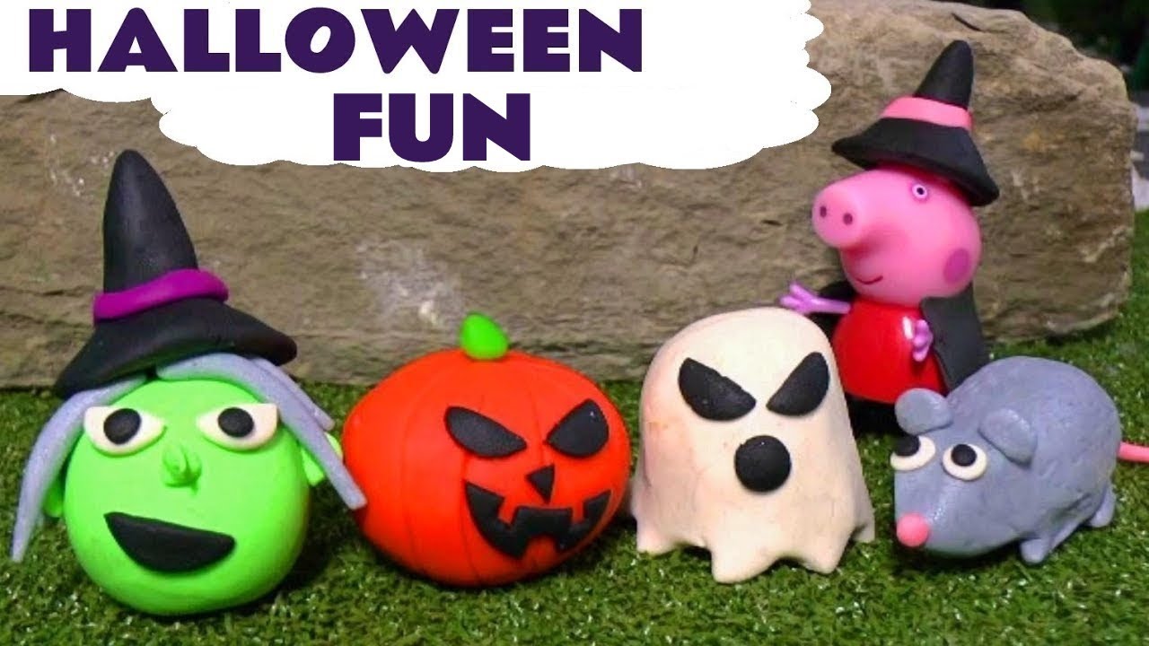 Peppa Pig halloween играют в дош-игрушки для детей с Томасом поезда Hulk и Disney cars TT4U