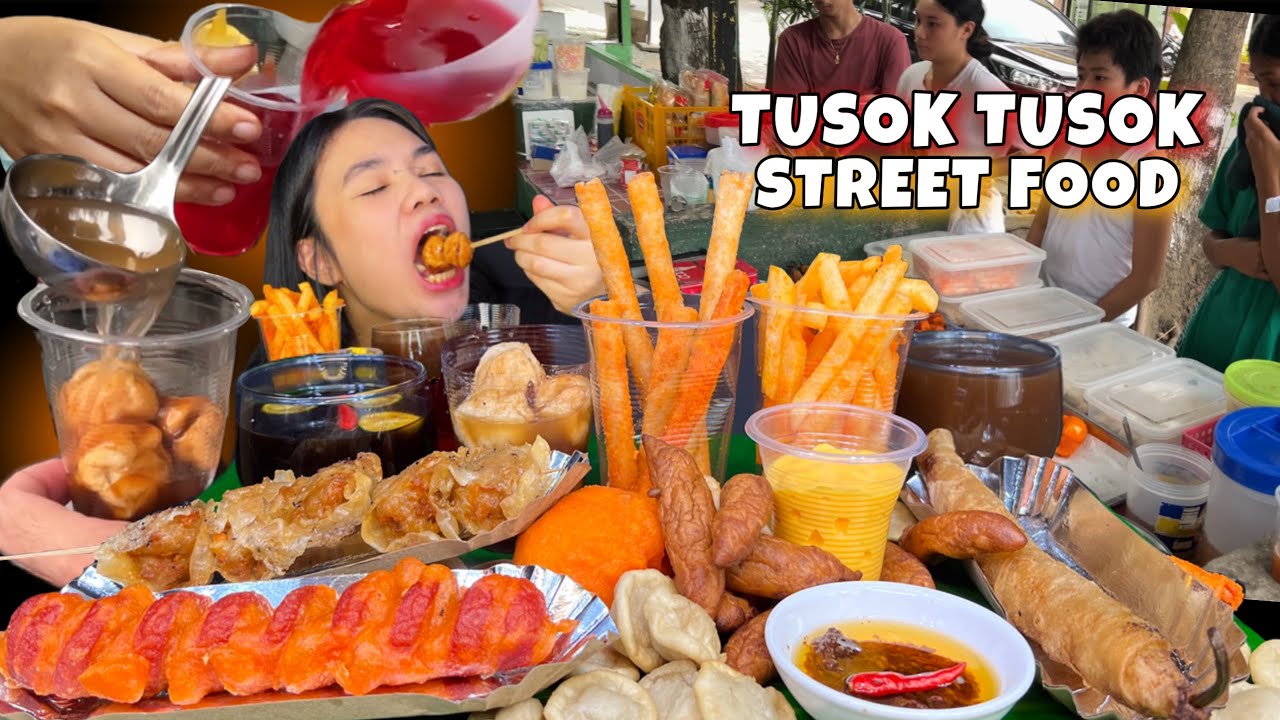 ASSORTED PHILIPPINES TUSOK-TUSOK STREET FOOD MUKBANG PINOY MUKBANG