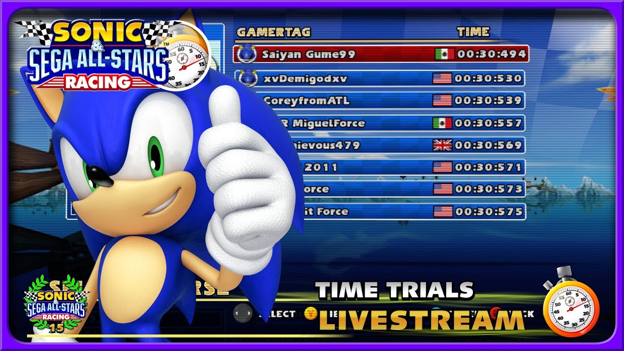 🟣 [LIVE Time Trials? (Sonic & SEGA All - Stars Racing)