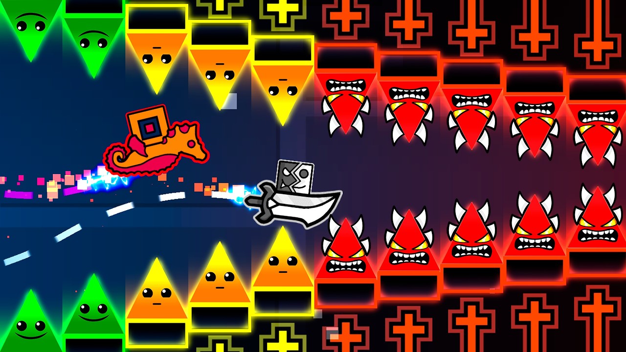 ГОНКА на 100 ЧЕЛЛЕНДЖАХ НА КОРАБЛЕ в Geometry Dash