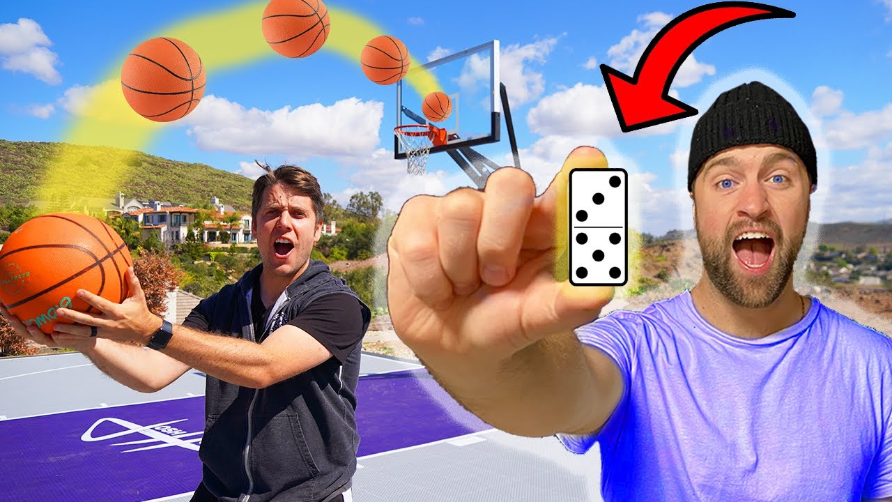 BASKETBALL TRICKSHOT DOMINOES w/ Josh Horton (Winner gets a prize!)