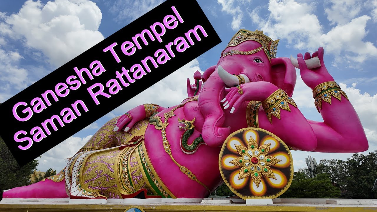 Pink Ganesha Saman Rattanaram Tempel in Thailand Chachoengsao 