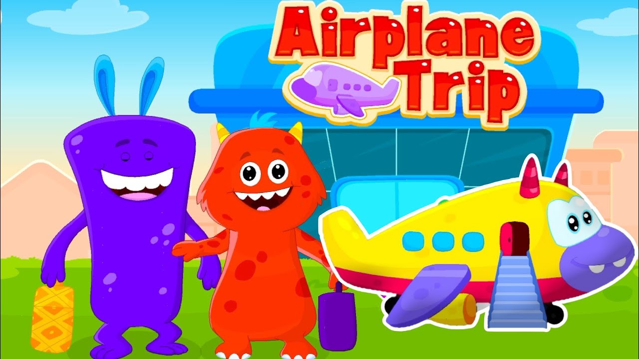 Chomping Monsters | Gulpy and Gobble are going to Monster City by Airplane | Kidloland Games