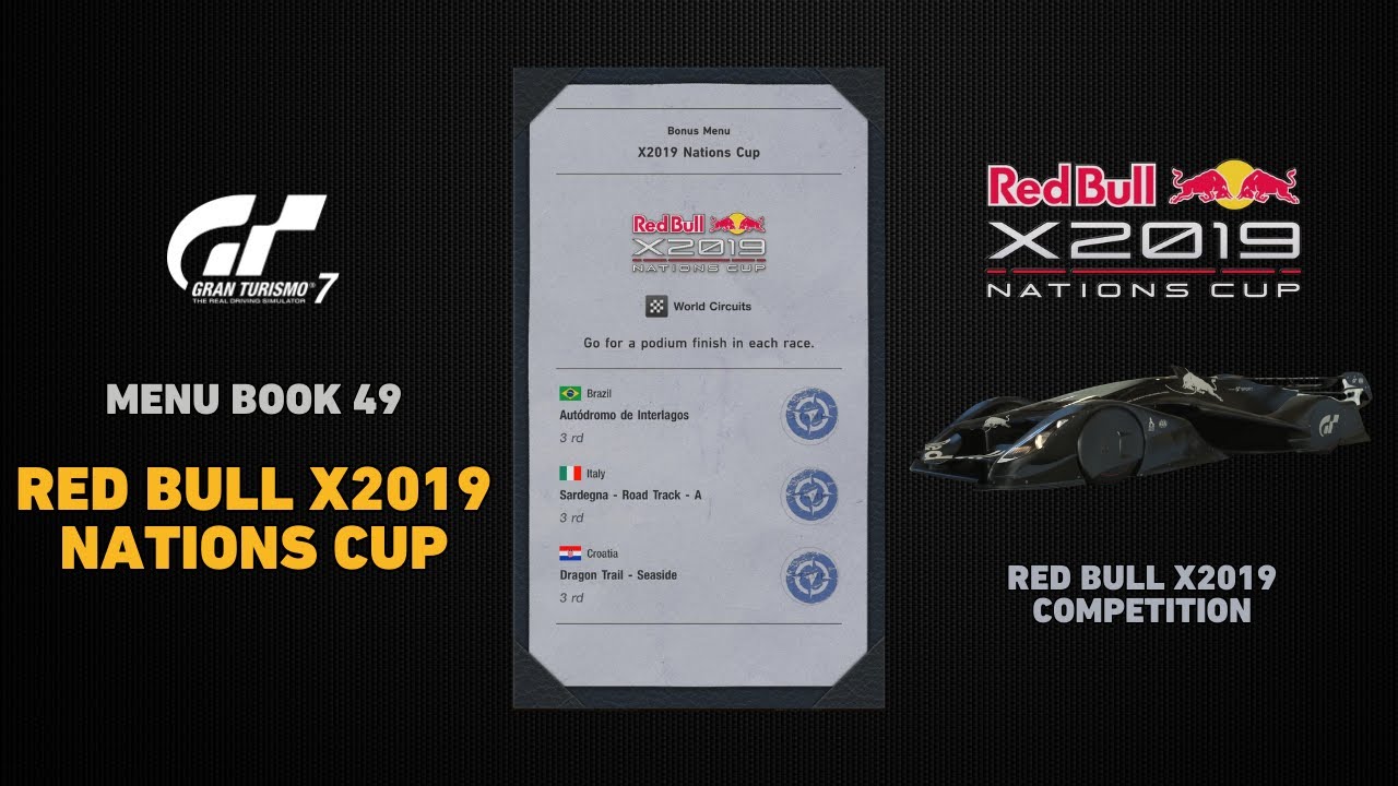 RED BULL X2019 NATIONS CUP - MENU BOOK NO. 49 #GT7 GAMEPLAY