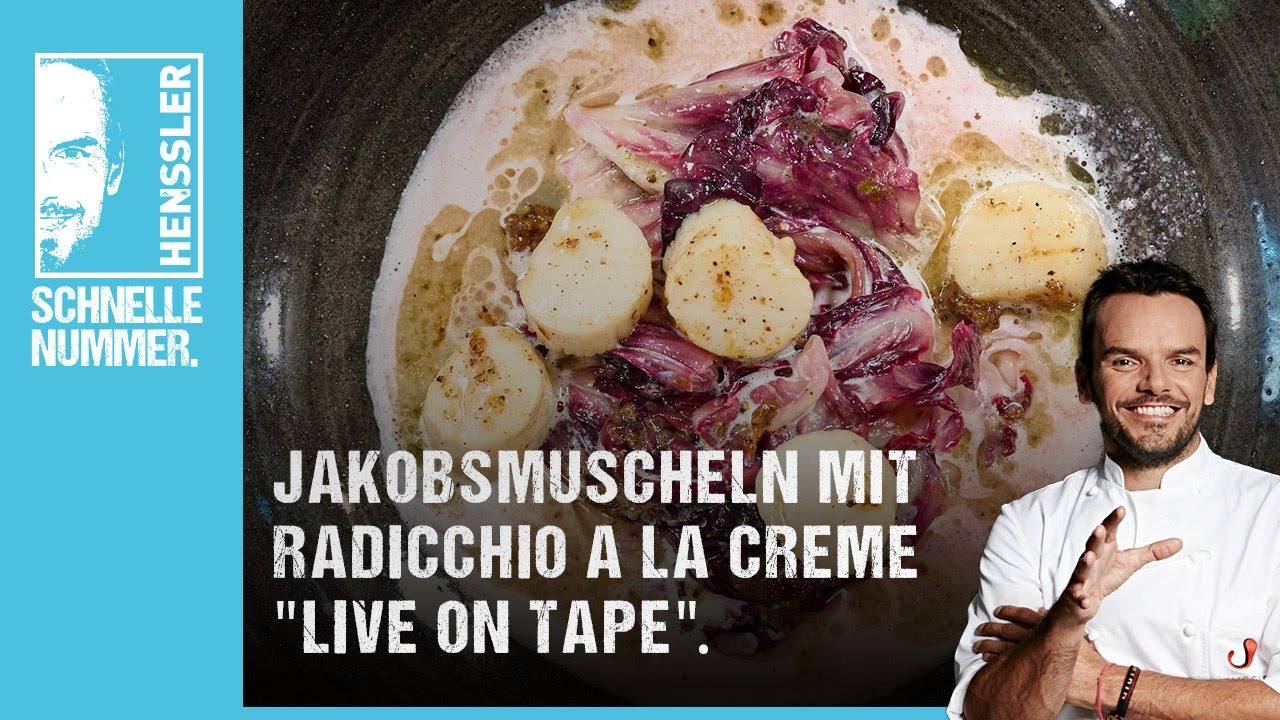 Schnelles Jakobsmuscheln mit Radicchio à la crème 