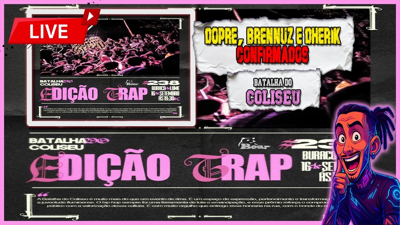 OS BRABOS DE GR NO COLISEU - JOTAENE REAGE (DOPRE, BRENNUZ, DHERIK) - CONFIRMADOS