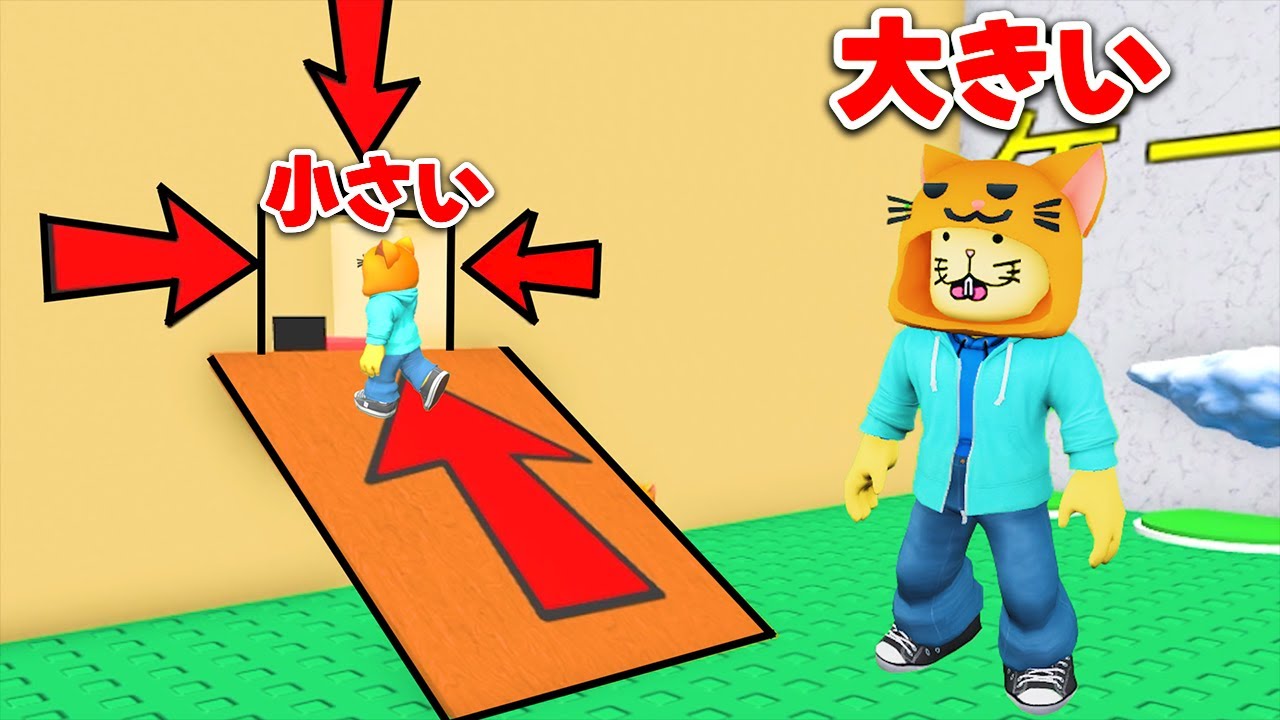 体を大きくしたり小さくしたりしてアスレチックをクリアするロブロックス【Roblox】ゲーム実況