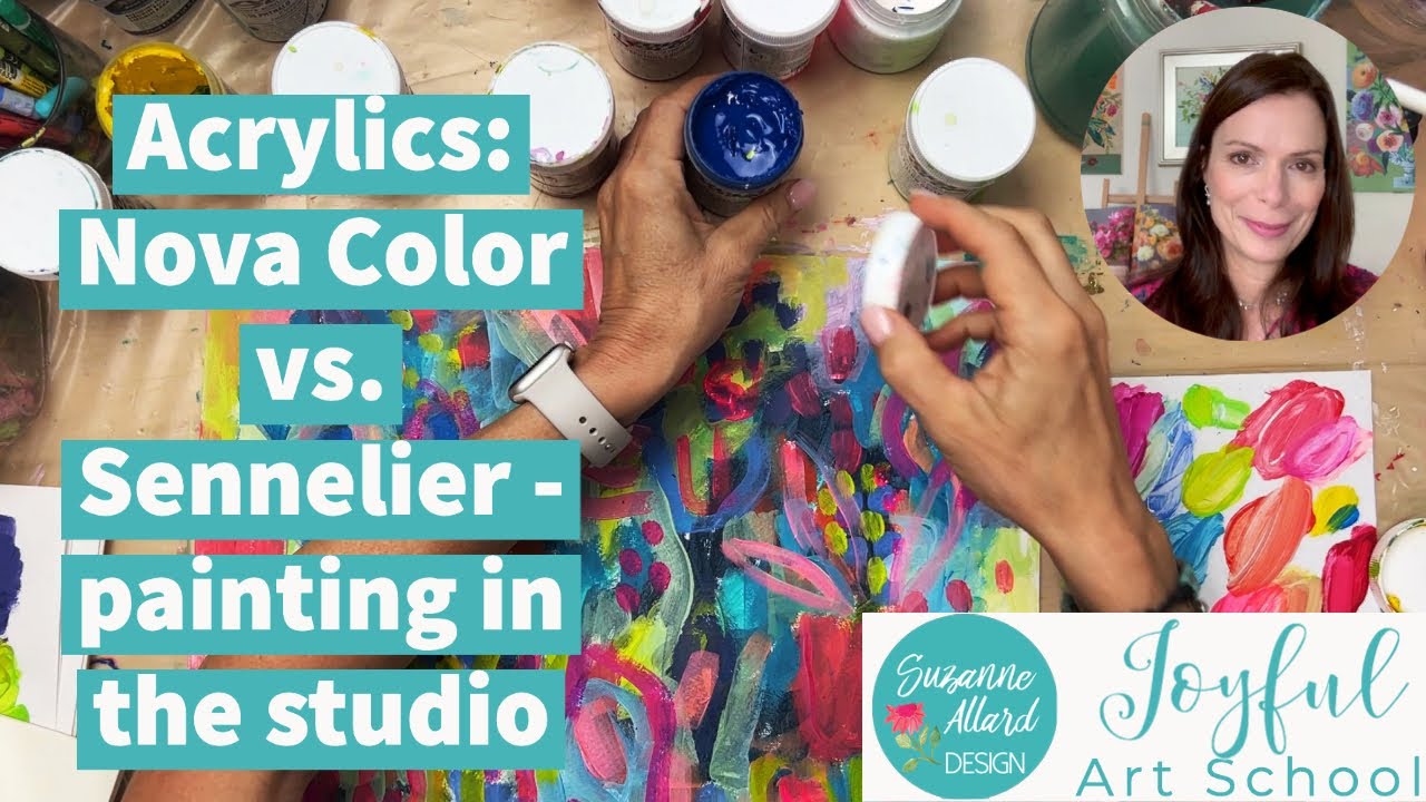 Nova Color vs Sennelier, painting in the studio