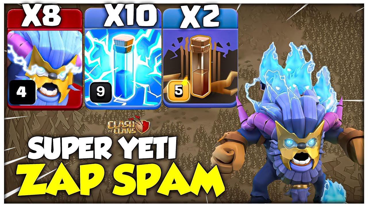 EASY!! Th14 Zap Spell Super Yeti Attack Strategy | Th14 Super Yeti Attack - Clash of Clans