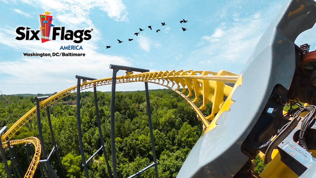 ALL Six Flags America Roller Coasters Horizon Locked 4K POVs