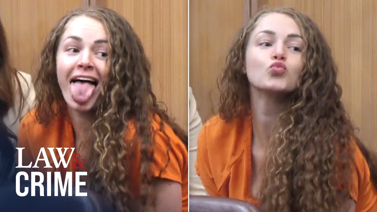 OnlyFans Model Puckers, Sticks Out Tongue Before Court Hearing